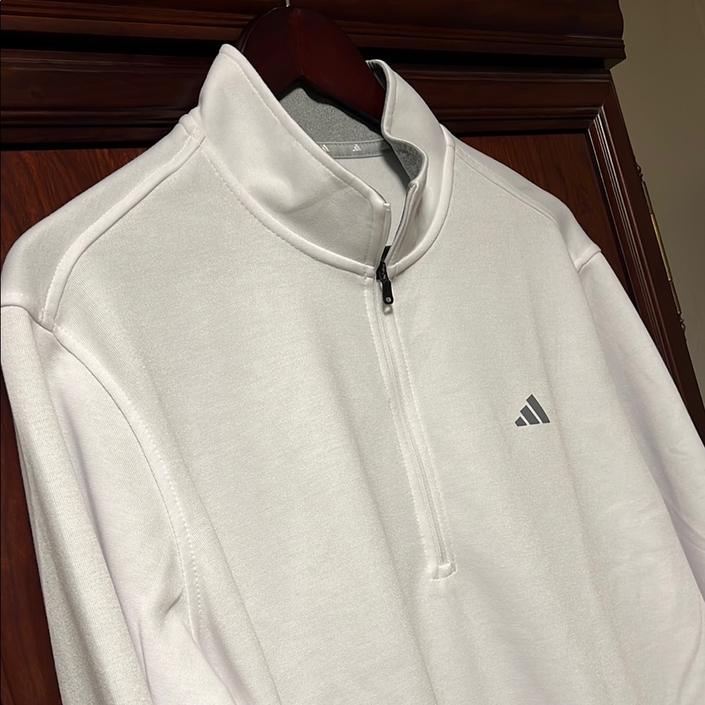 Brand New Adidas White Sportswear 1/4 Zip Up Pullover Sweats Long Sleeve Top! - Picture 6 of 11